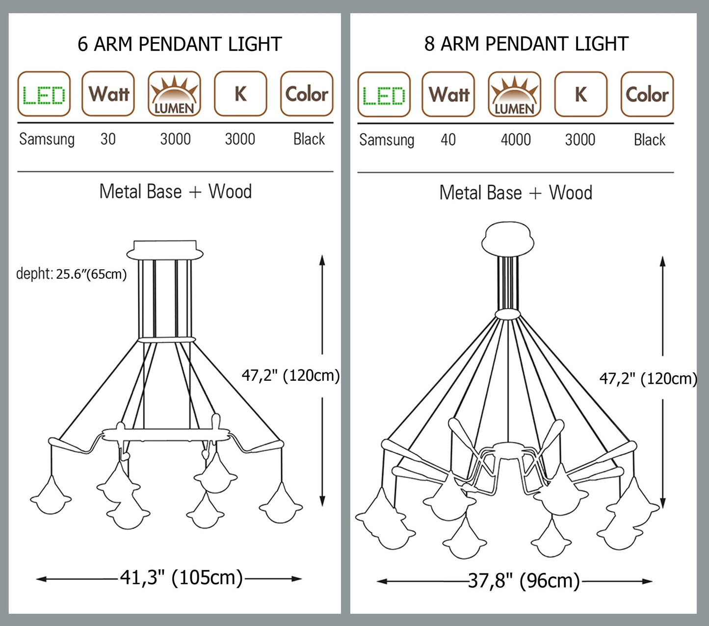 LIGHTING SET, Mid Century Modern Chandelier Ceiling Light Lamp '70s, Wood Light, Handmade Pendant Light, Industrial Light, Ceiling Light