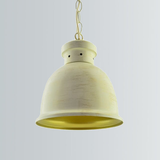 WHITE VINTAGE LIGHT, Pendant Light, Vintage Light, Hanging Loft Lamp, Vintage Yellow, Rustic Pendant, Cream Lighting, Nostalgic Lighting