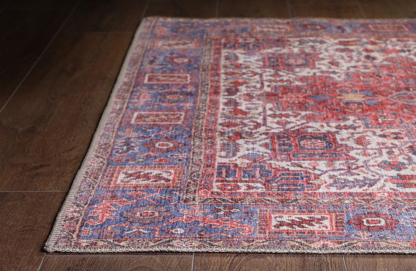 SARA | Antique Persian Heriz Pattern Red Hot Pink Oriental Rug, Hand-knotted texture Traditional Mid-century Area Rugs, Tribal Ethnic Carpet