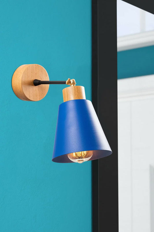 MODERN WALL SCONCES, Wood Metal Wall Light, Light Fixture, Modern Kitchen, Wall Decor, Color Options, Turquoise, Black, Red, Orange, White