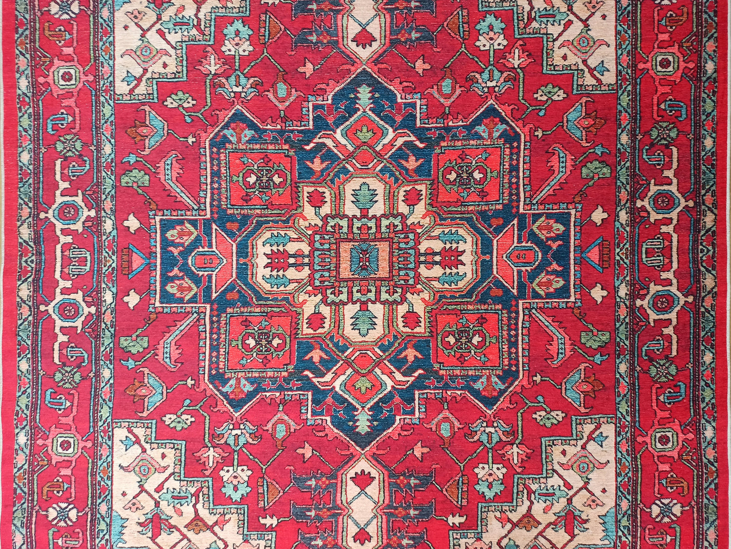 ALIN | Persian Heriz rug, Red Vintage style Geometric Oriental Faded Area rug, Bohemian Home decor, Mid-century Carpet, Fame Rugs, Teppich