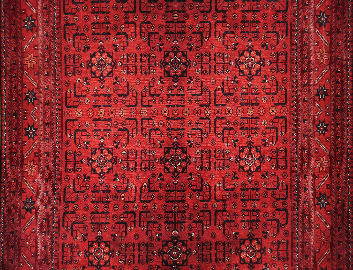 ZANAN | Turkish Rug, Red Vintage Distressed look, Faded Area rug, Bohemian Floral Turkmen style, Mid-century Modern Home decor, Fame Rugs