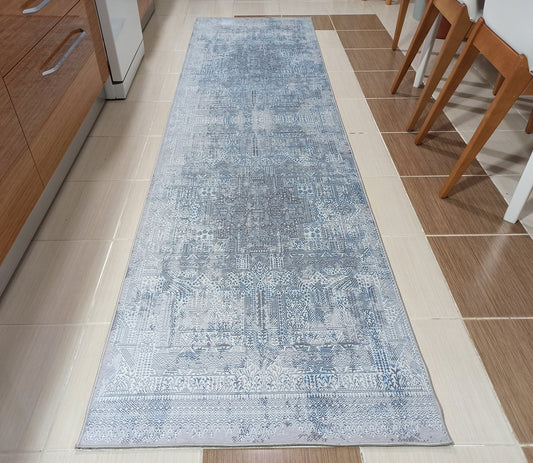 PANA | Contemporary Design, Modern Rug, Vintage looks, Hand-knotted texture, Interior decor, Mid century, Gray, Green, Geometric area rug