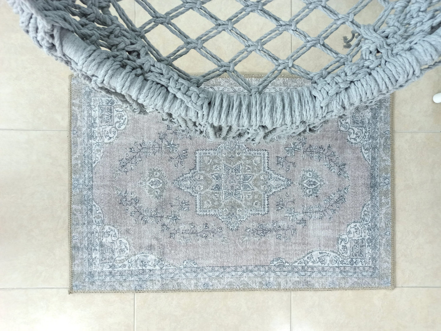 SAFA Mini | Turkish rug, Neutral Faded Pink Gray Oriental, Traditional, Bohemian, Vintage look, Hand-knotted texture Minimalist Shabby Decor