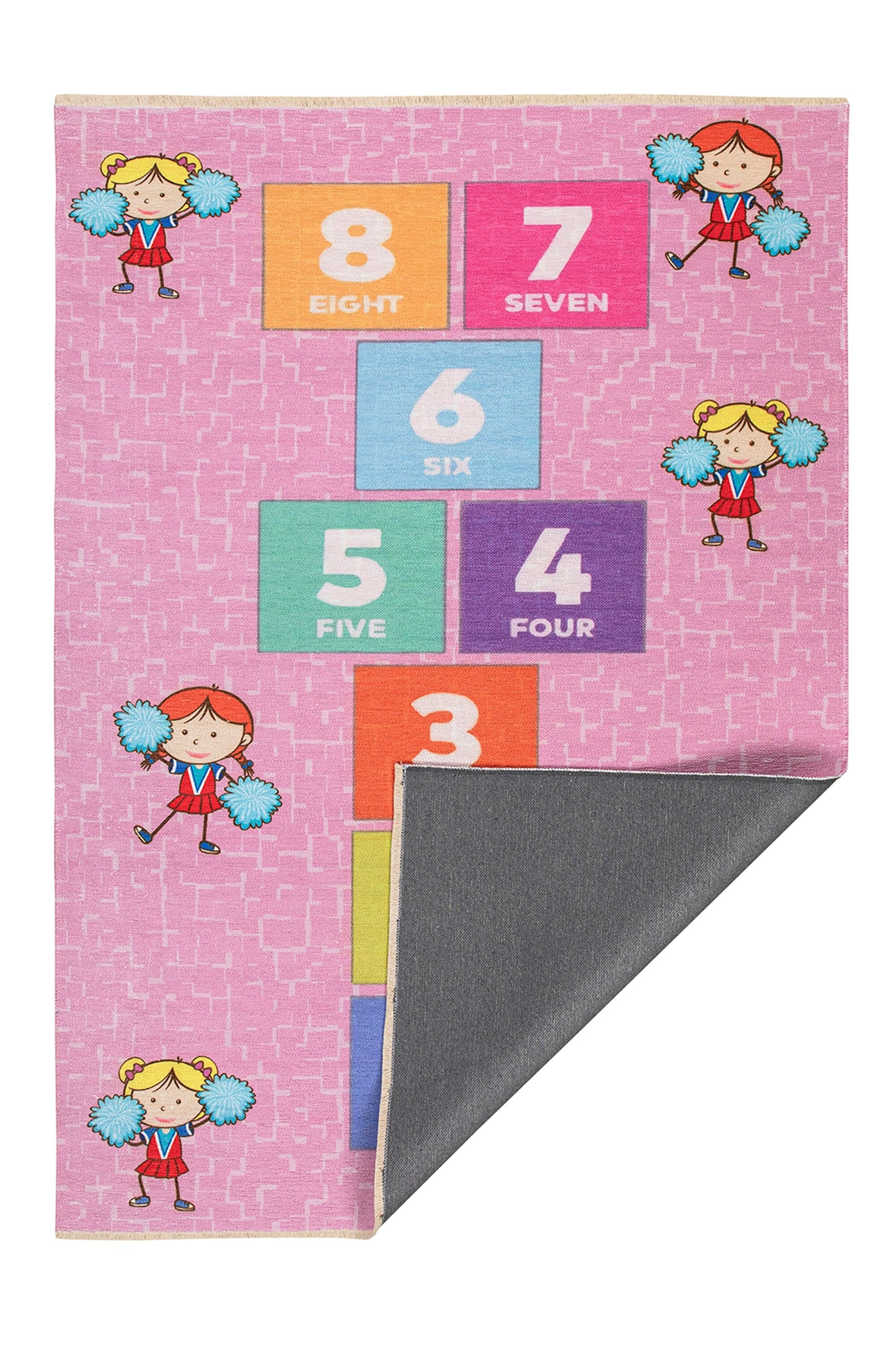 MEVA | Kids Rug, Play mat, Play house, Nursery rug, Activity mat, Pink Hopscotch, Educational, Children Room, Gift ideal, Game Room Decor