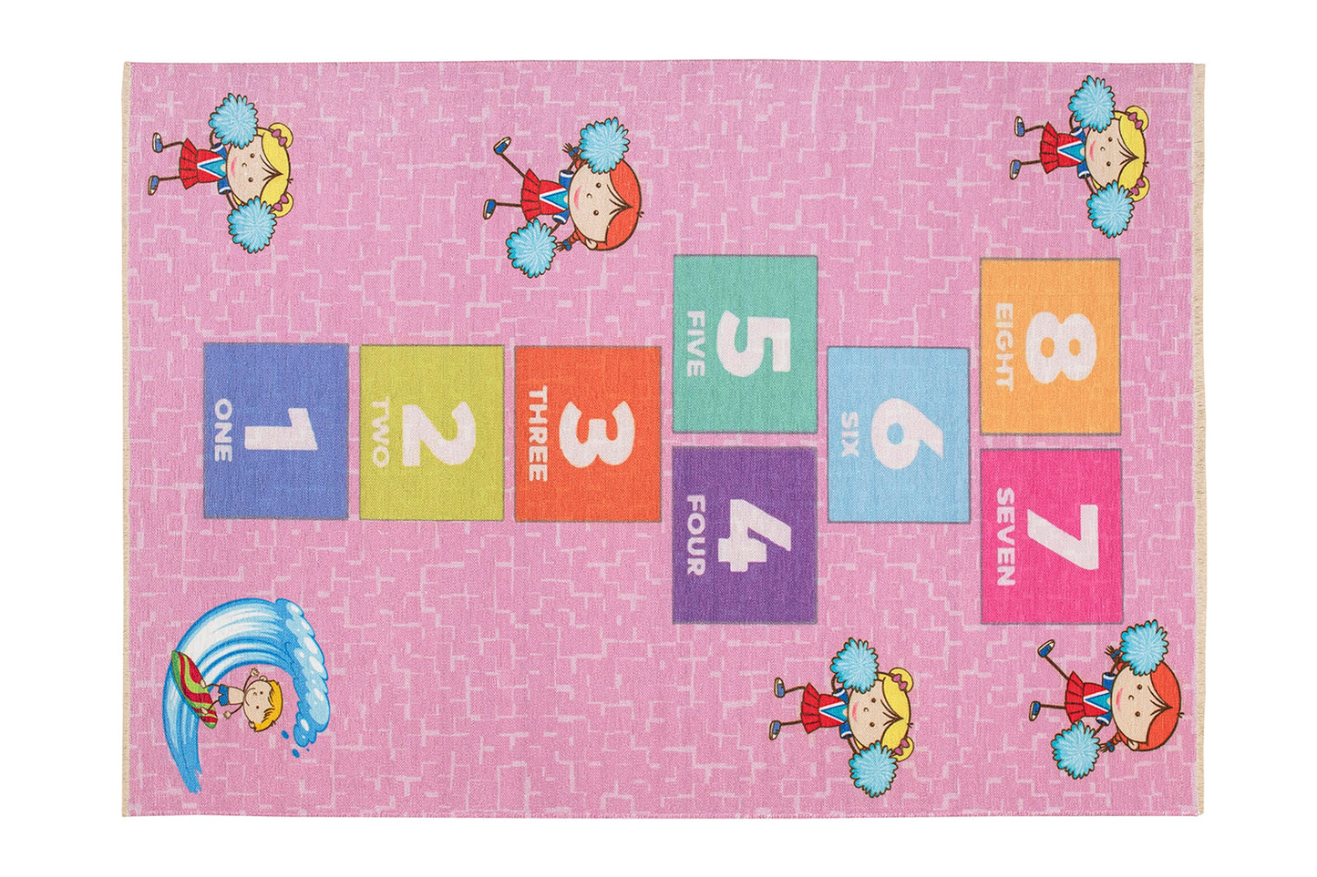 MEVA | Kids Rug, Play mat, Play house, Nursery rug, Activity mat, Pink Hopscotch, Educational, Children Room, Gift ideal, Game Room Decor