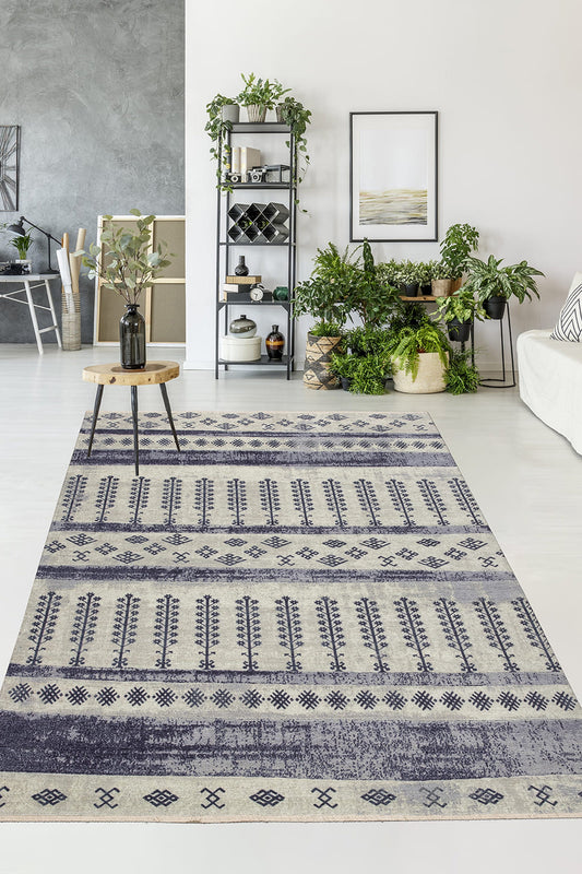 FINLEY Blue | Scandinavian Rug, Nordic Geometric Style, Floral Rugs, Teal Modern Area rug for Living room, Area rugs, Beige Gray, Home decor