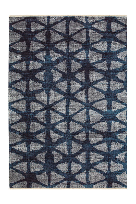 HALLIE Blue | Scandinavian Rug, Nordic Geometric Style, Moroccan Berber Style, Teal Modern Area Rug For Living Room, Blue Gray, Home decor