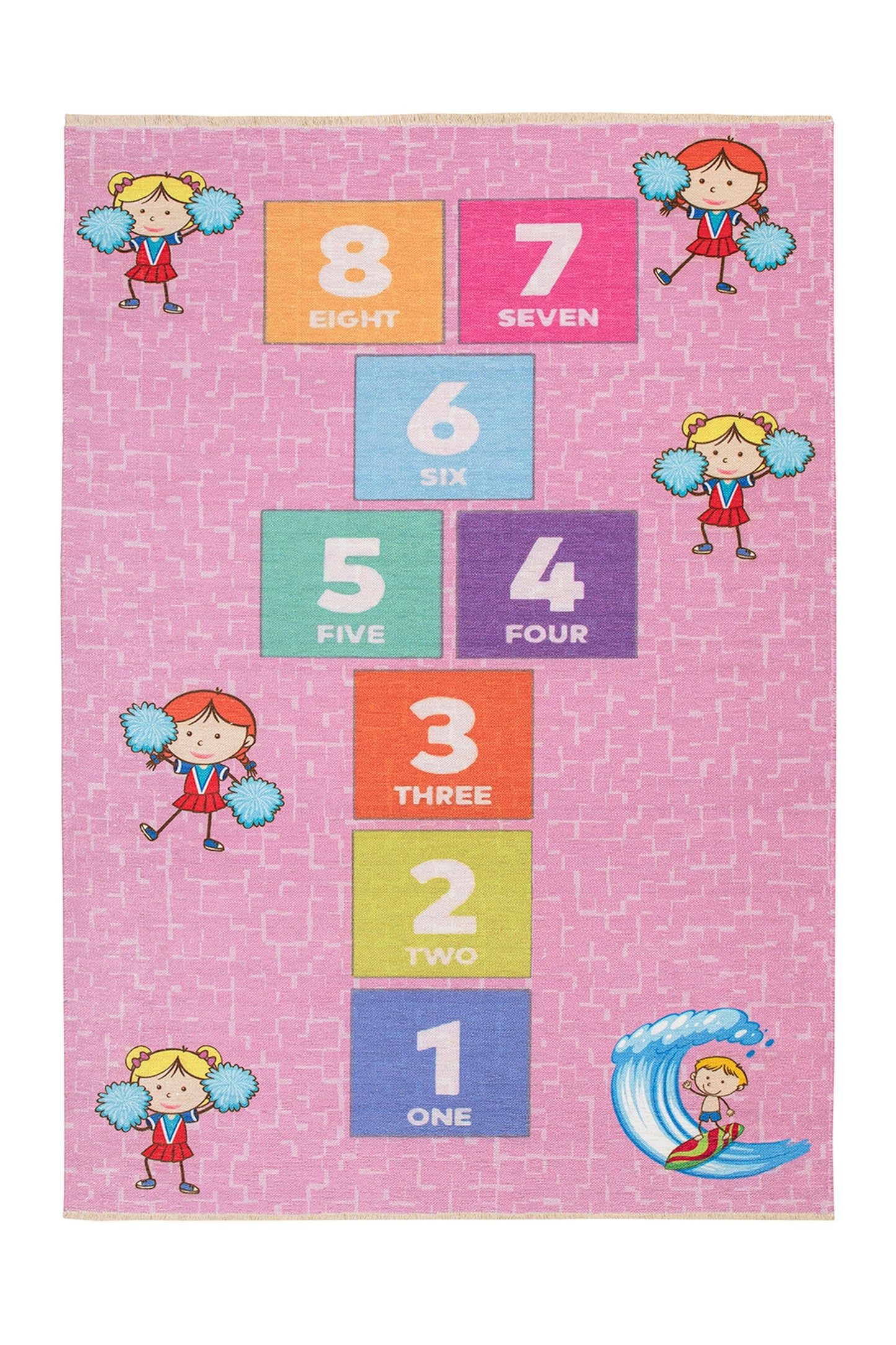 MEVA | Kids Rug, Play mat, Play house, Nursery rug, Activity mat, Pink Hopscotch, Educational, Children Room, Gift ideal, Game Room Decor