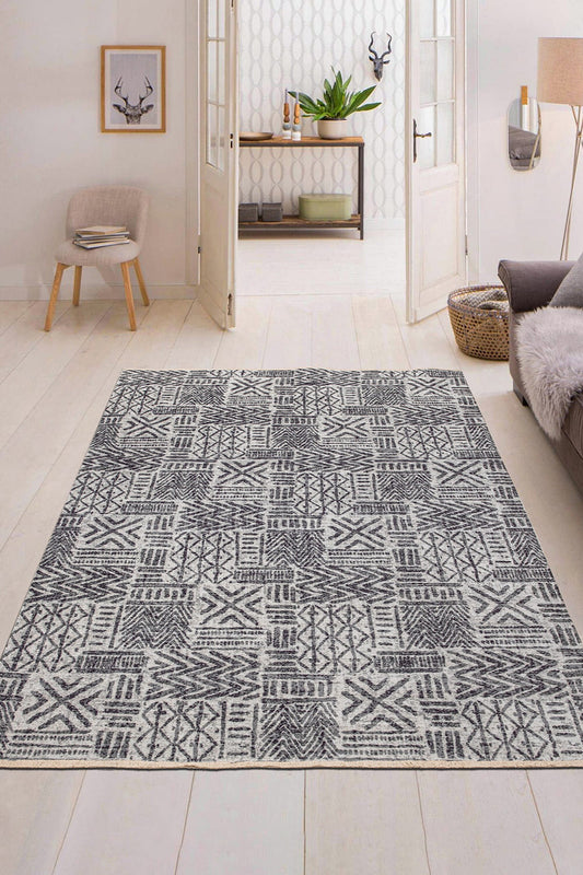 RHEET Gray | Modern Gray Beige Design Area & Runner Rug Modern Rug,  Geometric Room Decor Rug, Hand-Knotted Texture, Area Rugs, Living Room