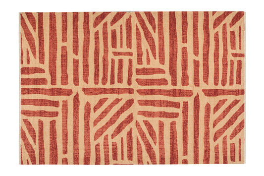 REESE Orange | Modern Orange Design Area & Runner Rug, Unique Design, Geometric Decor Rug, Hand-knotted texture, Area Rugs, Living Room